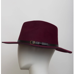 Leto Accessories Leto Pinched Front Western Style Hat Burgundy
