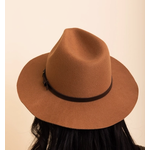 Leto Accessories Leto Pinched Front Western Style Hat Camel
