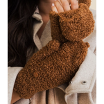 Leto Accessories Leto Sherpa Fleece Mitten Camel