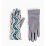 Coco & Carmen C&C  Wavy Felt Touchscreen Gloves Gray