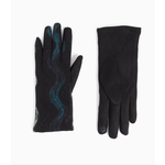 Coco & Carmen C&C  Wavy Felt Touchscreen Gloves Black