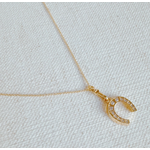 Ellison+Young E+Y Paved Horseshoe Pendant Necklace