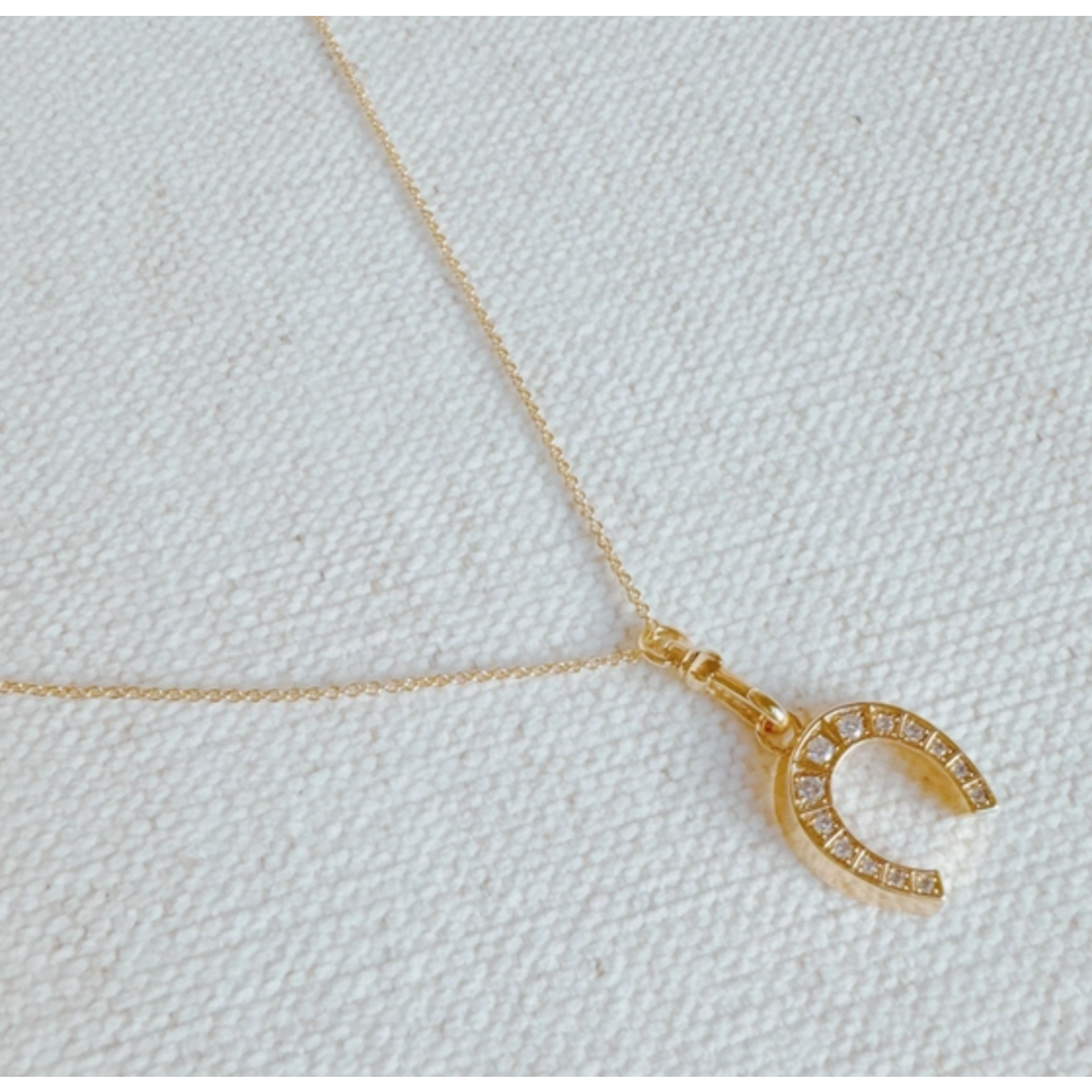 Ellison+Young E+Y Paved Horseshoe Pendant Necklace