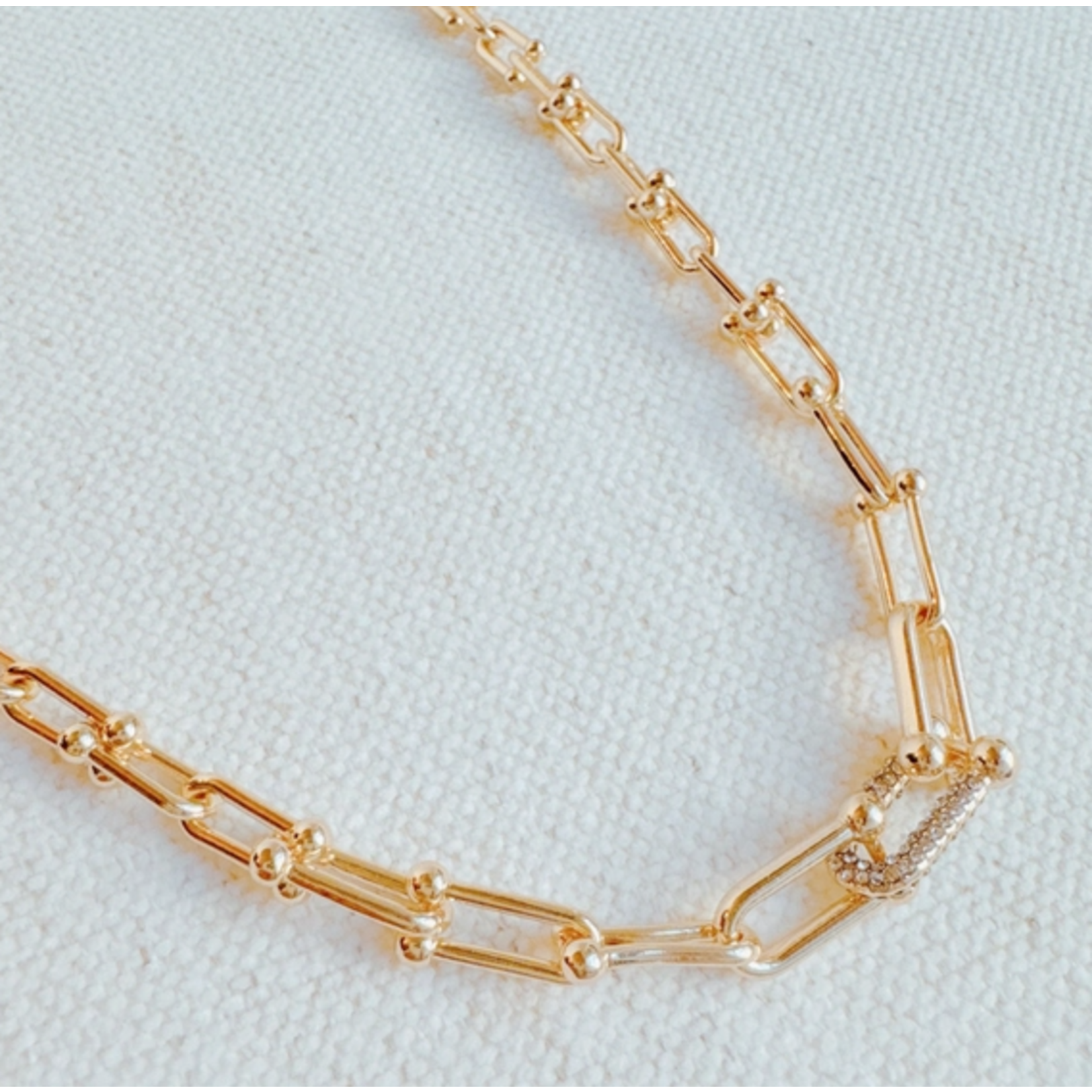 Ellison+Young E+Y Paved Link U Chain Necklace