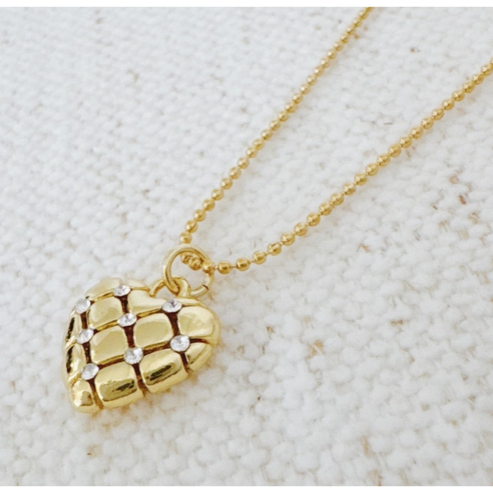 Ellison+Young E+Y Quilted Luxe Heart Charm Necklace
