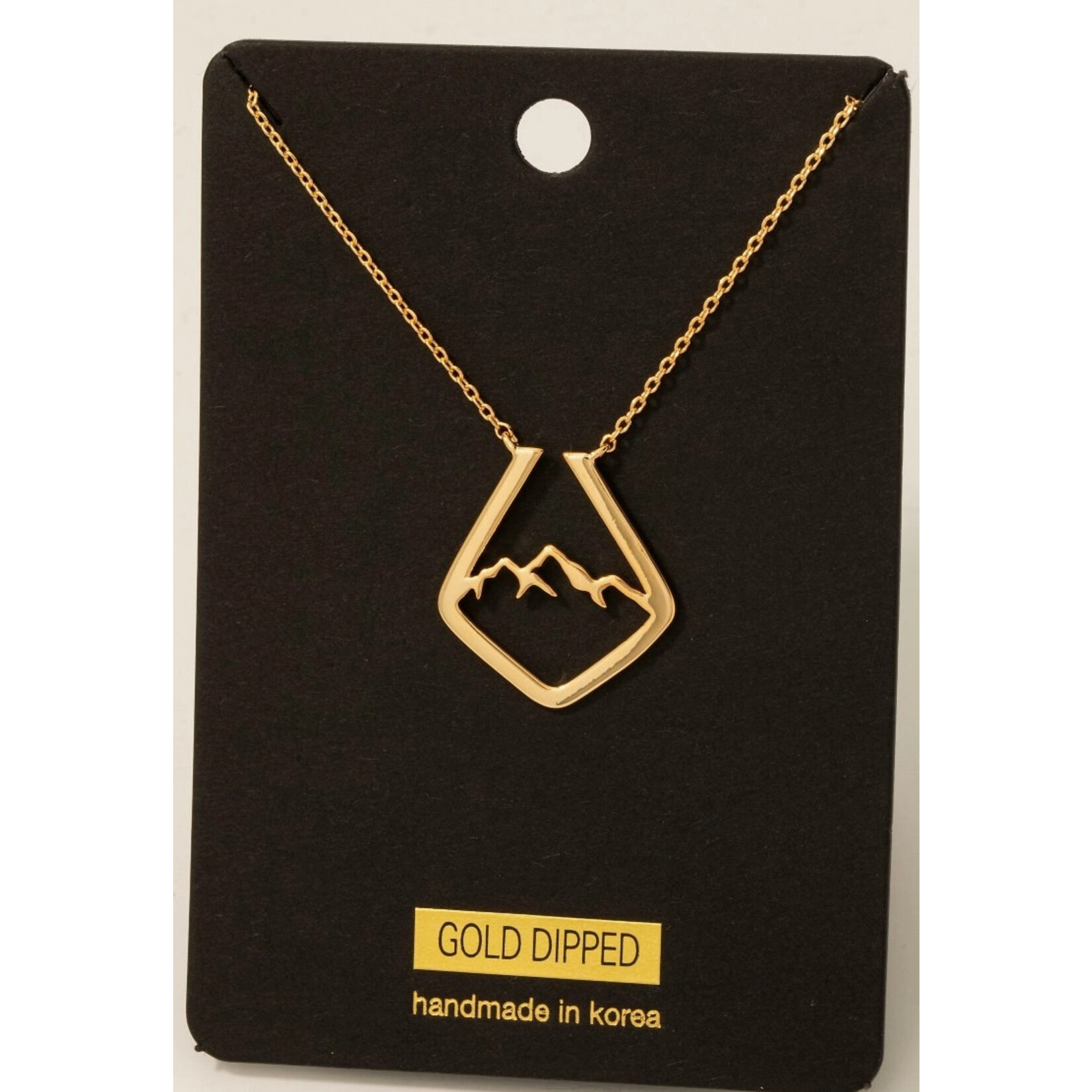 Fame Accessories Fame Gold Dipped Mountain Range Ring Keeper Pendant Necklace
