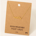 Fame Accessories Fame Rocky Mountain Pendant Necklace Gold