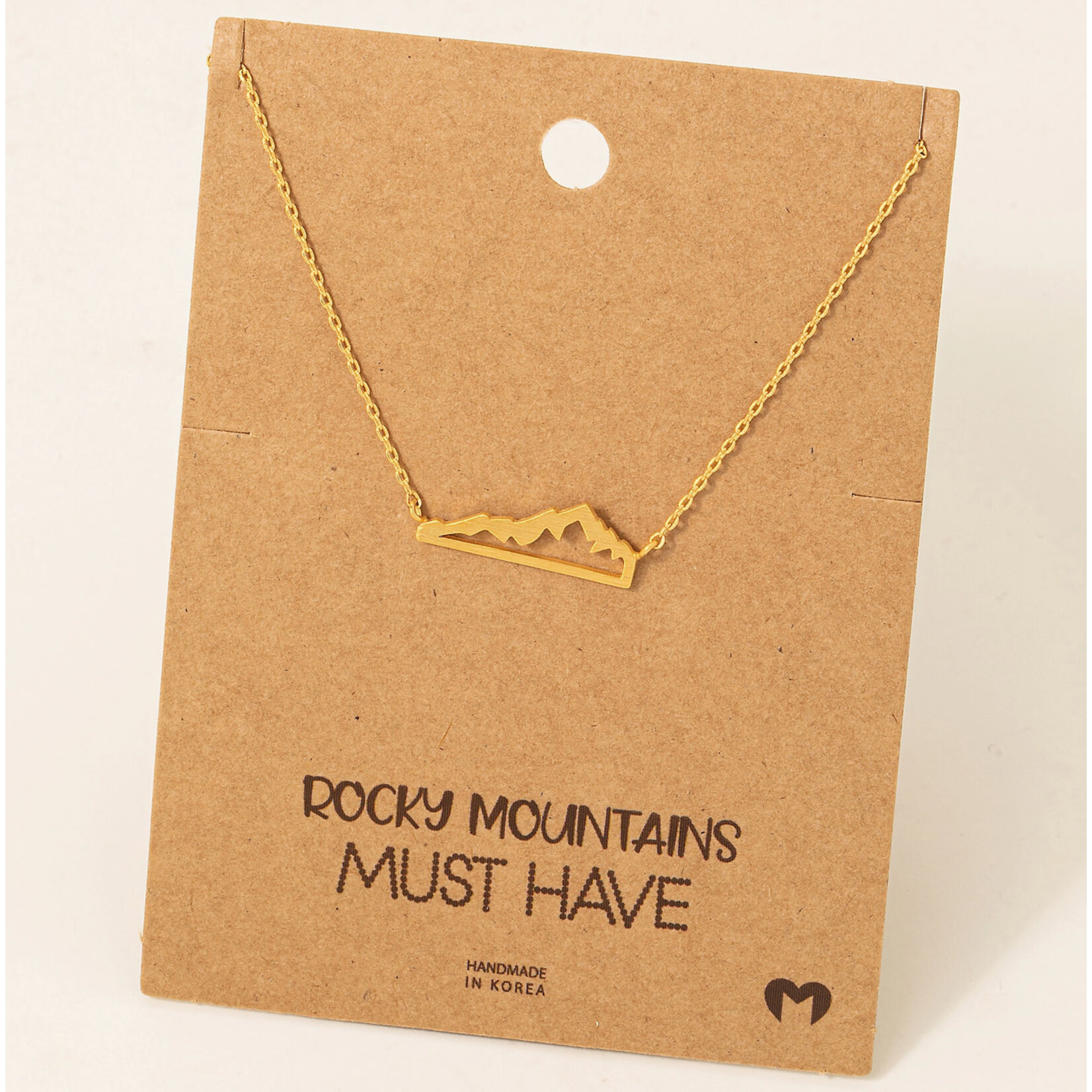 Fame Accessories Fame Rocky Mountain Pendant Necklace Gold