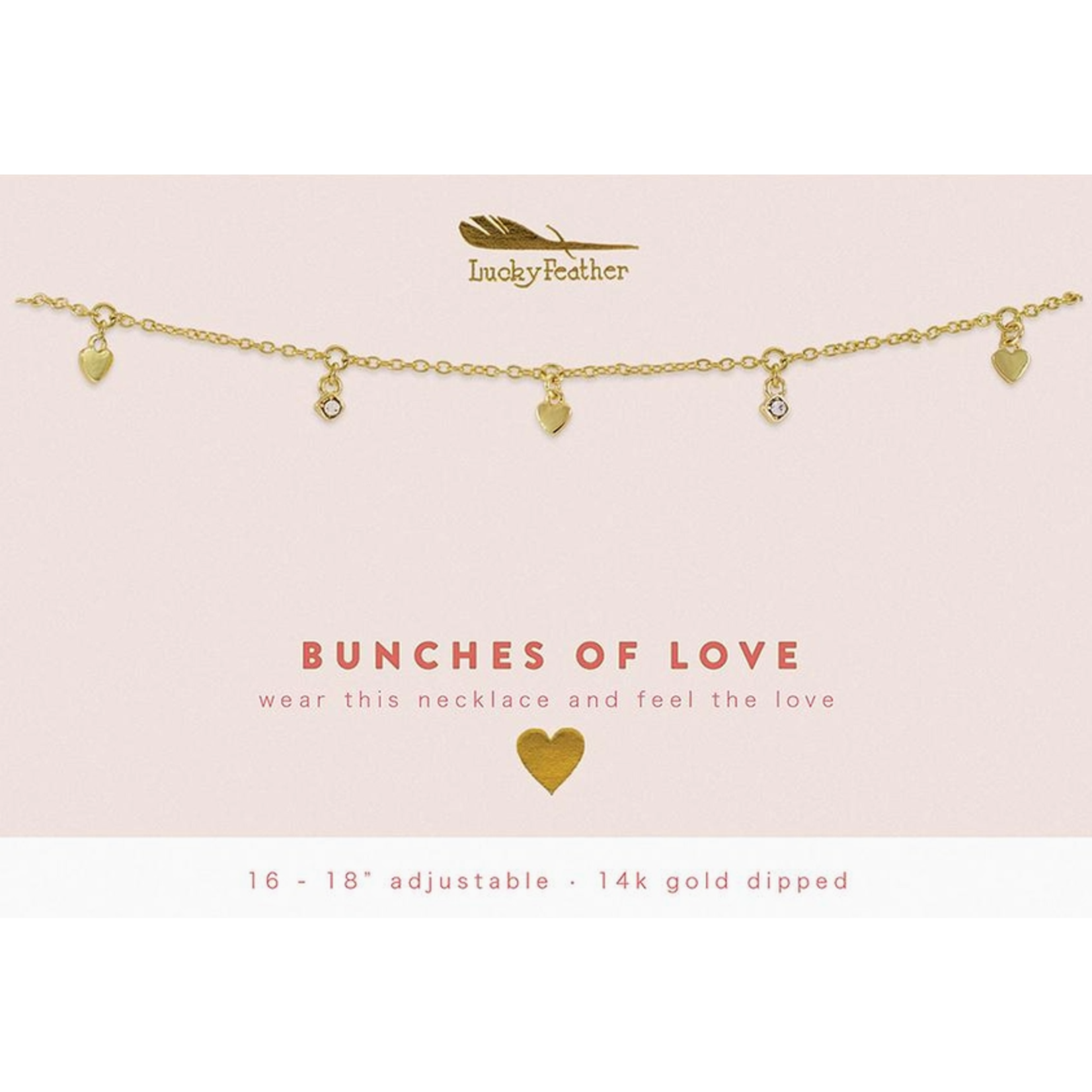 Lucky Feather Lucky Feather Dangle Necklace Gold - Bunches of Love