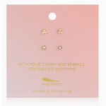 Lucky Feather Lucky Feather Earring Set   Trio + Sparkle - Charm