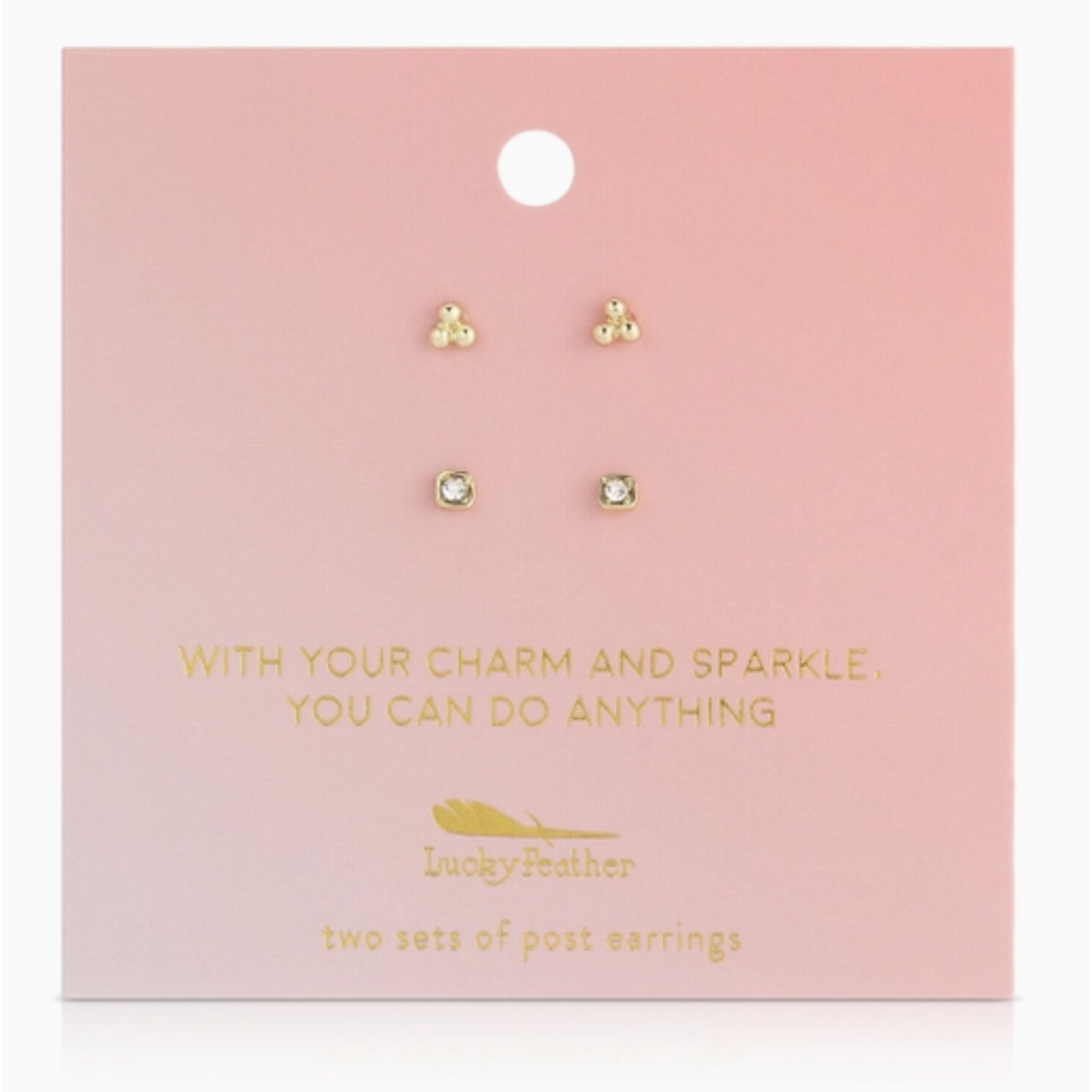 Lucky Feather Lucky Feather Earring Set   Trio + Sparkle - Charm