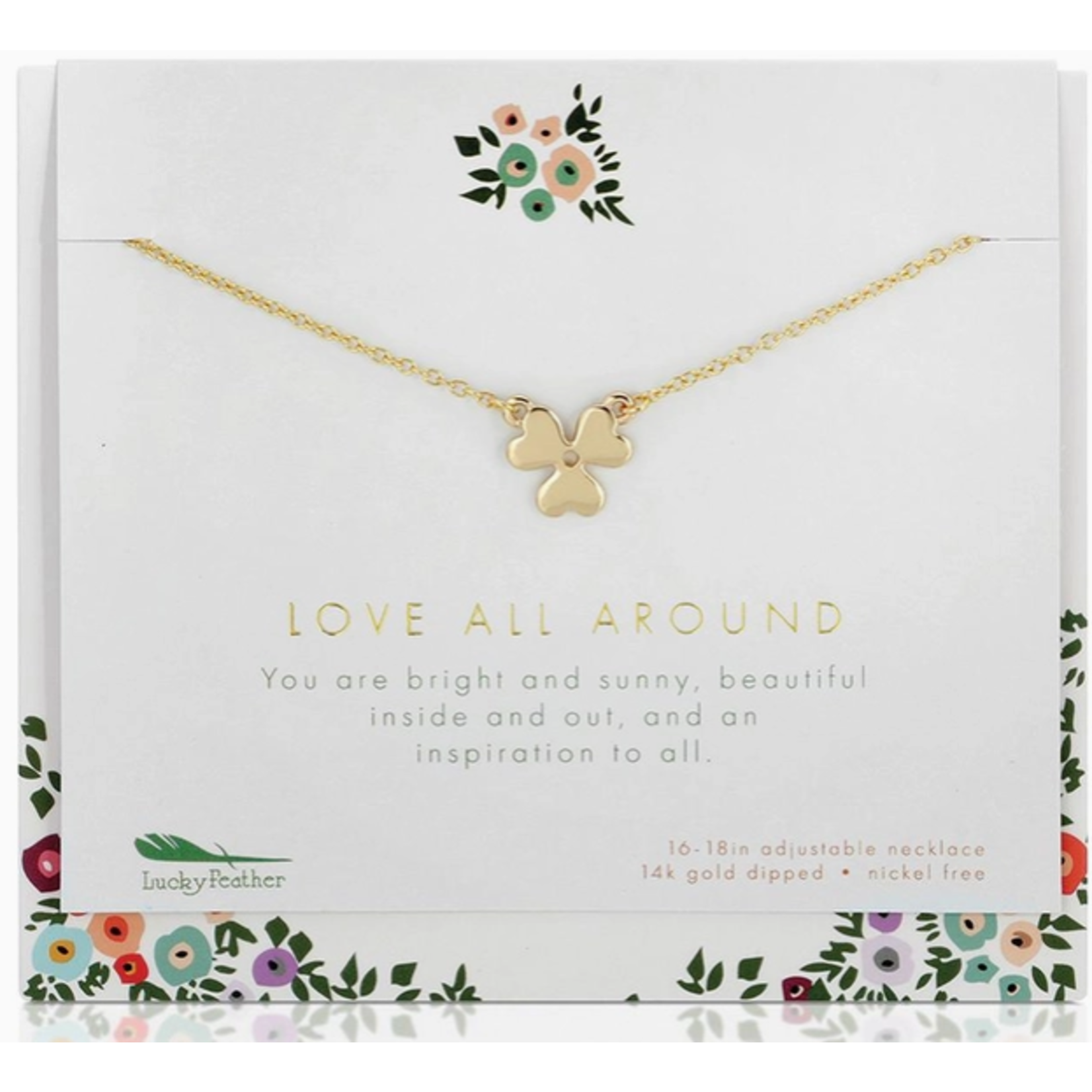 Lucky Feather Lucky Feather Necklace + Card/Env - Love All Around
