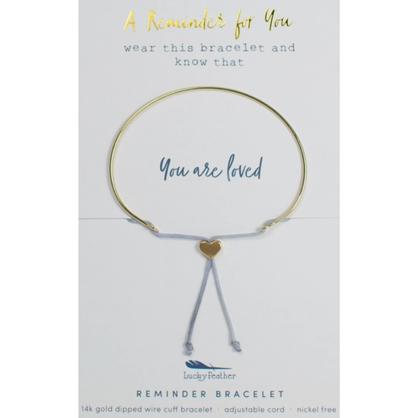 Lucky Feather Lucky Feather Reminder Bracelet - Gold - Loved