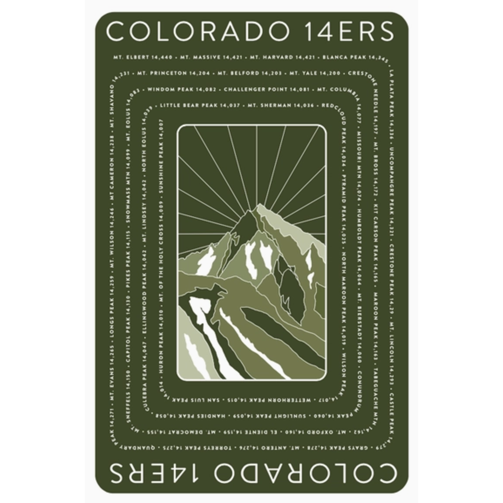 Snow Business SB Colorado 14ers Playing Cards Green