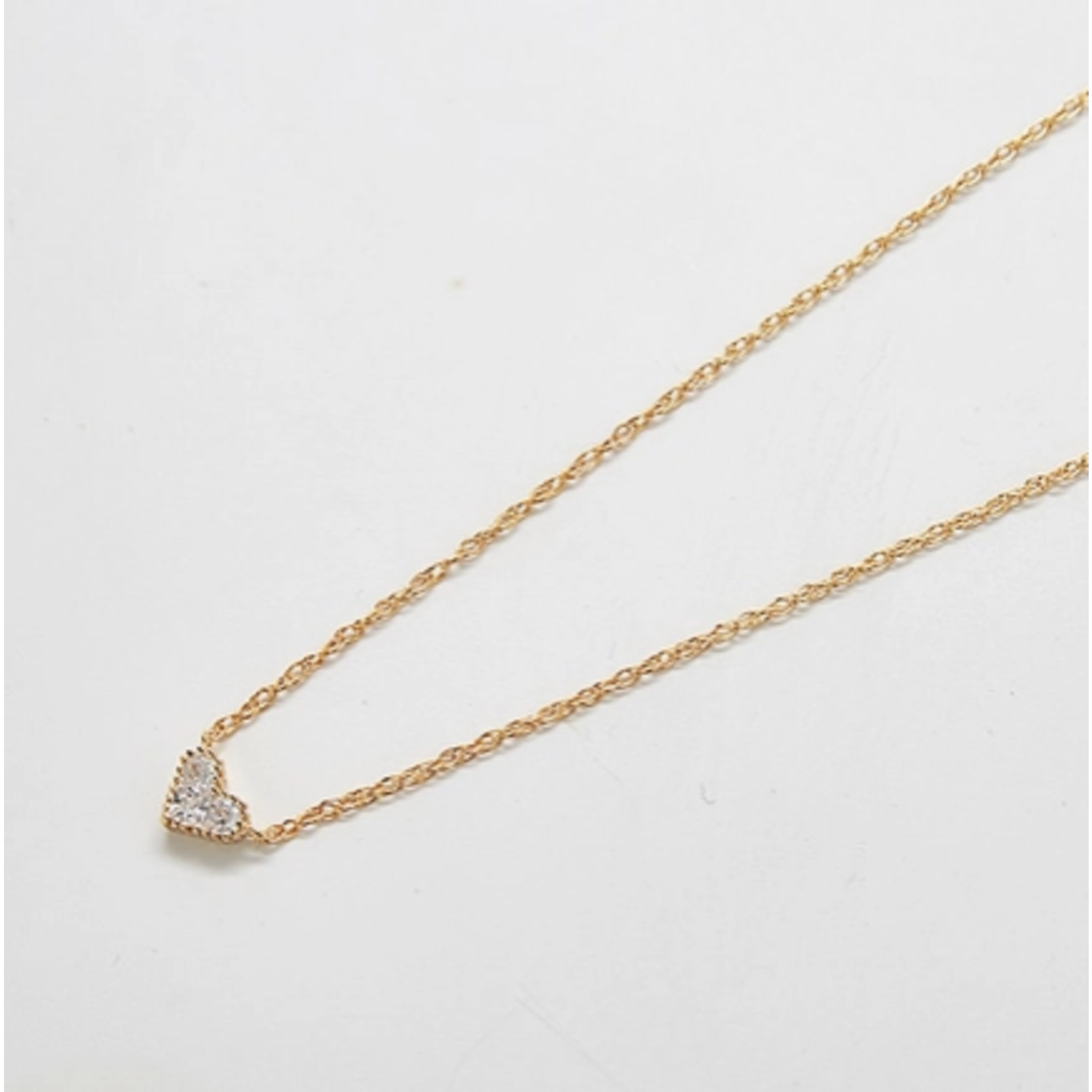 Admiral Row AR Gold Pave Heart Necklace 16" Chain