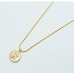 Admiral Row AR Gold Opal Sun & Moon Gemstone Medallion Necklace 17in