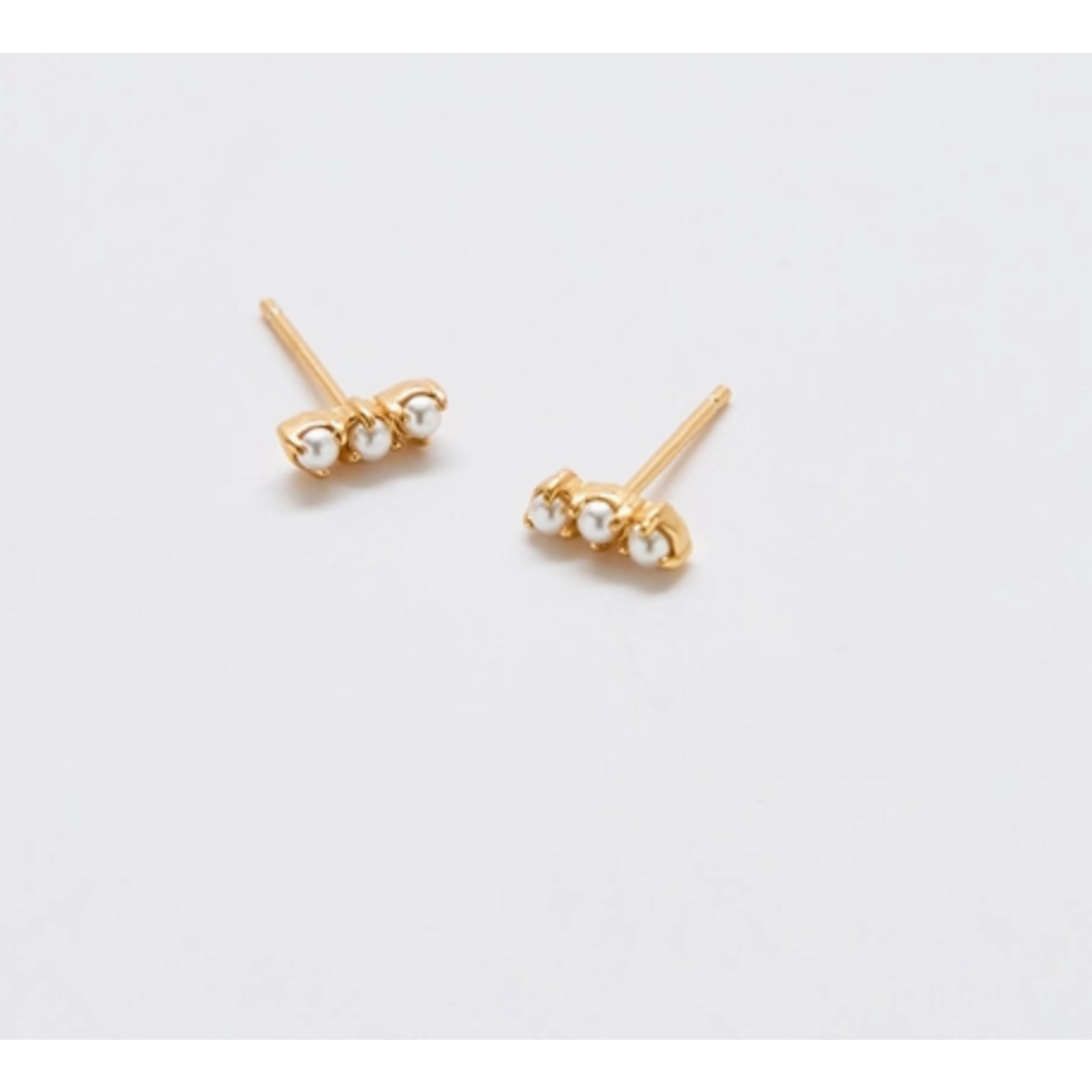 Admiral Row AR Gold Pearl Bar Earrings