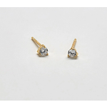 Admiral Row AR White Cubic Zirconia Round Gold Vermeil Stud Earrings