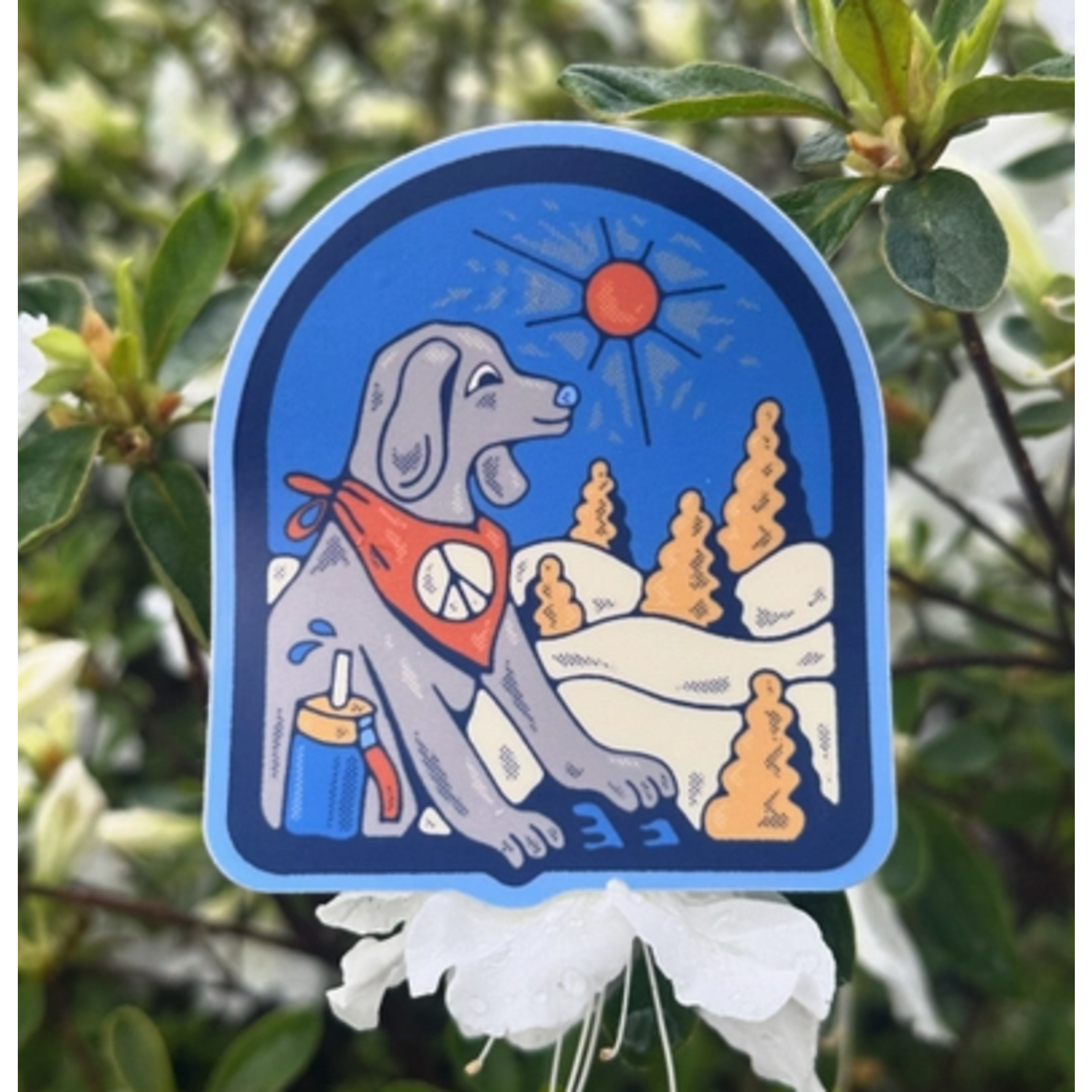 Menottees Menottees Bandana Hiking Dog | Sticker