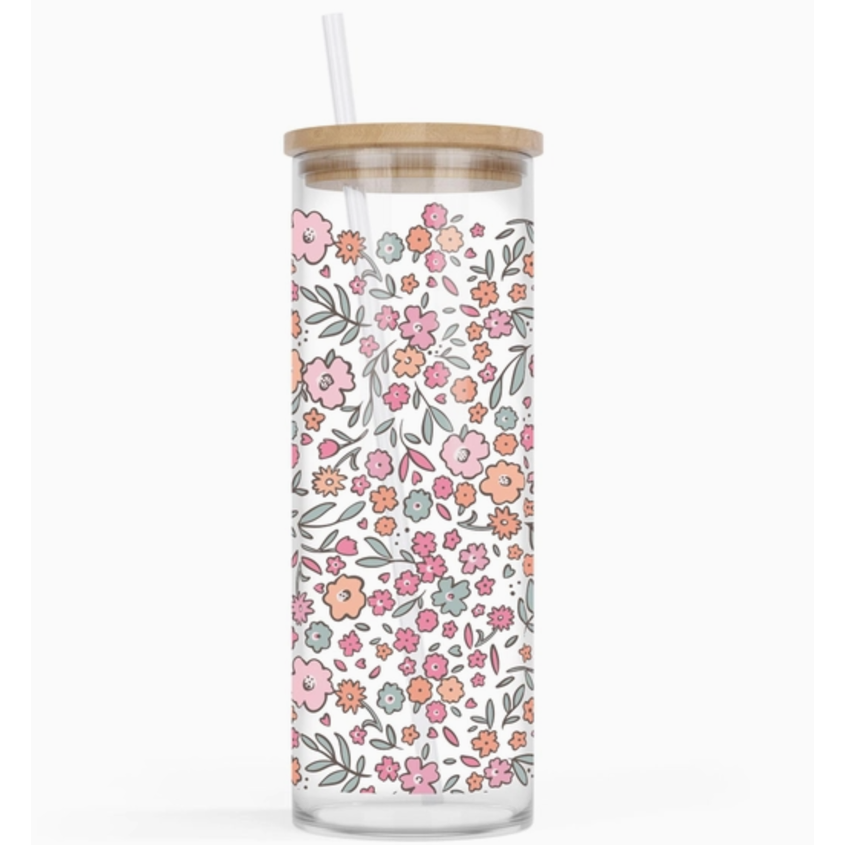 Clairmont & Co Clairmont 24oz Floral Iced Coffee Glass