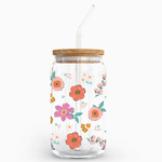 Clairmont & Co Clairmont 16oz Floral Iced Coffee Glass