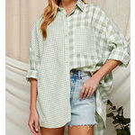 TwentyTen TwentyTen Long Sleeve Plaid Contrast Shirt