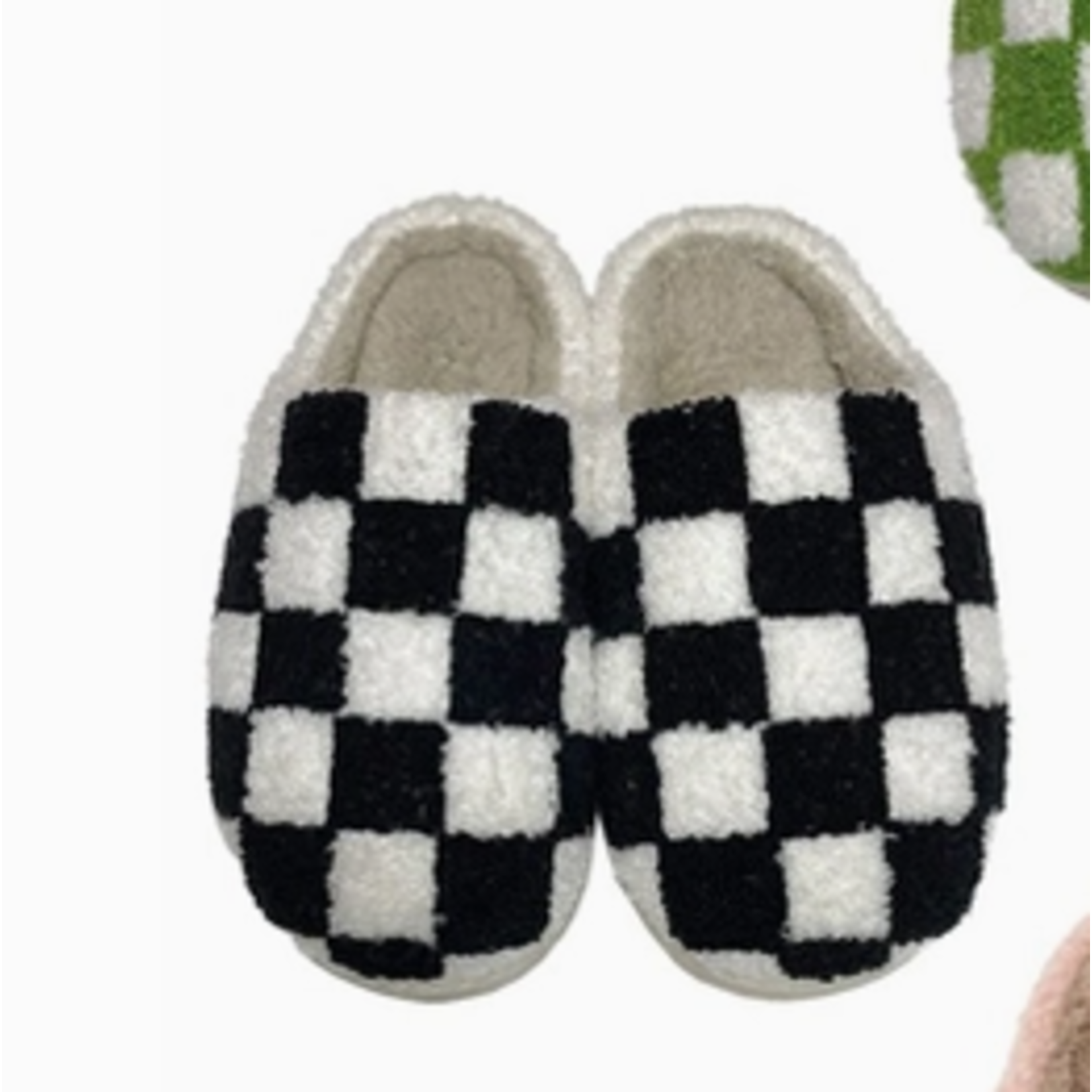 Miss Sparkling Miss Sparkling Black & White Checker Slipper