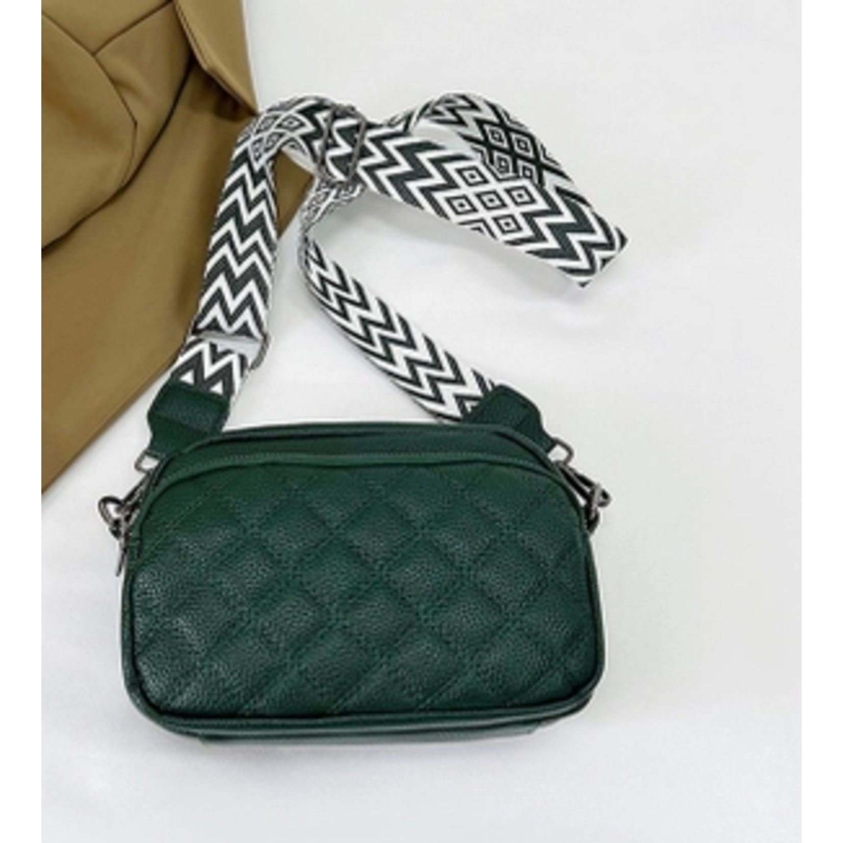 Vanilla Monkey VM Quilted Vegan Leather Crossbody Camera Bag