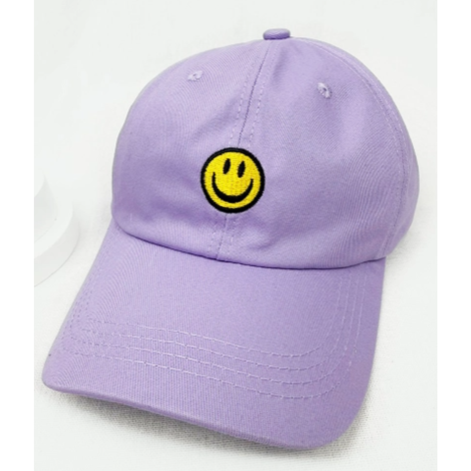 Love & Repeat L&R Smiley Face Embroidered Baseball Cap Lavendar