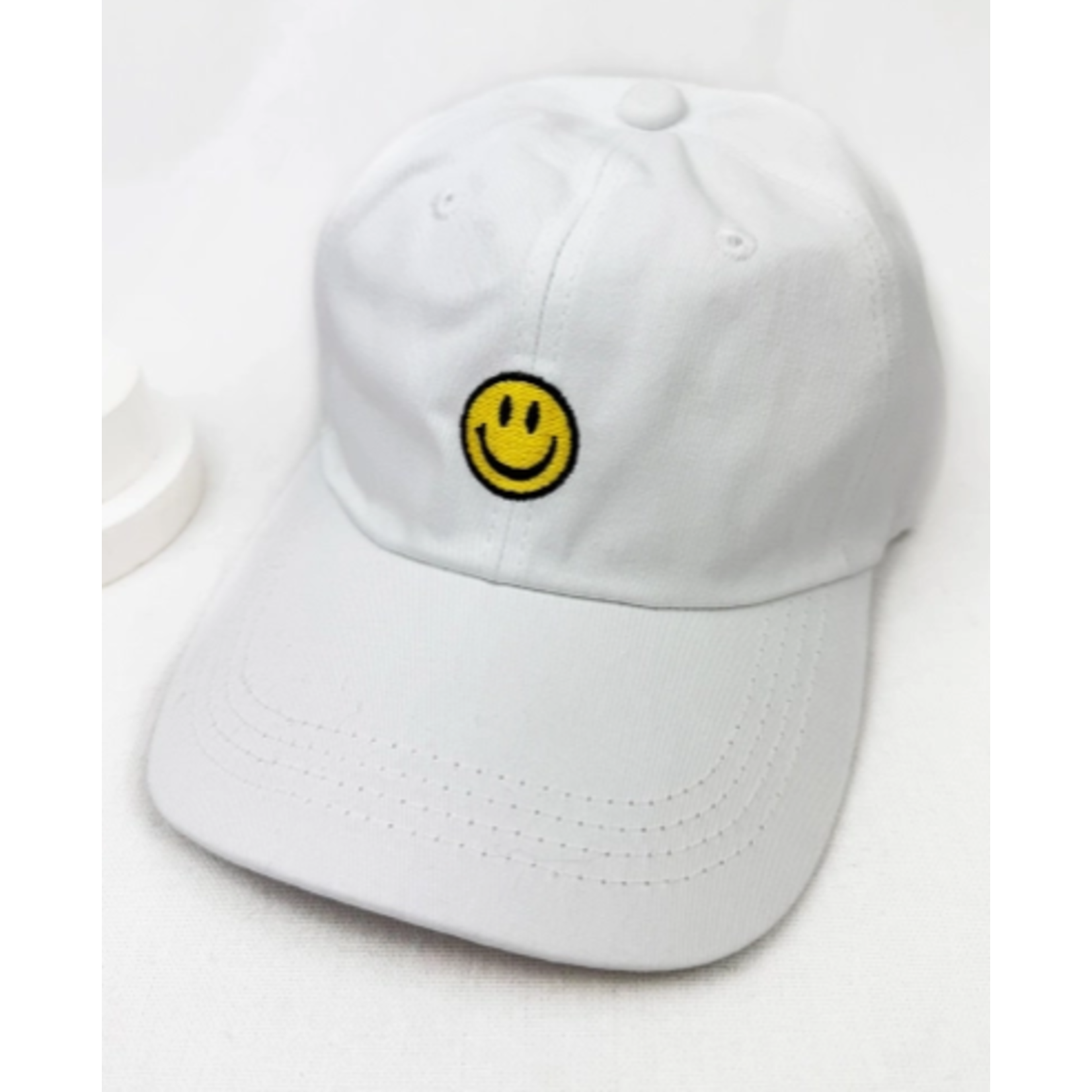 Love & Repeat L&R Smiley Face Embroidered Baseball Cap White