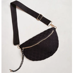 Ellison+Young E&Y Embossed Daisy Blossom Belt Sling Bag Black