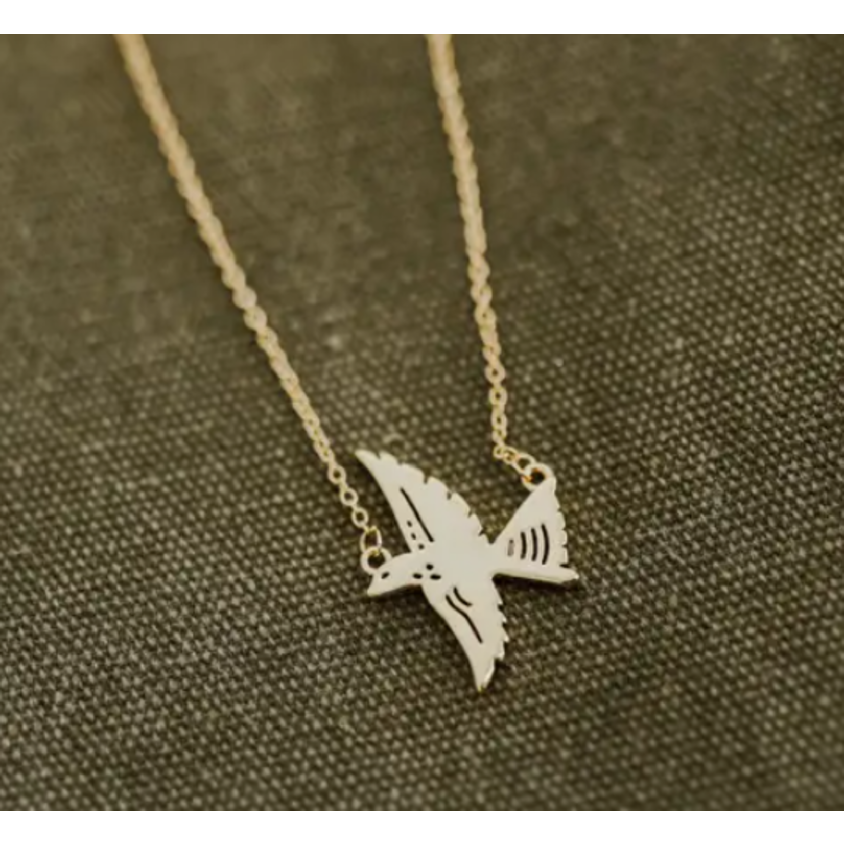The Montana Scene TMS Bird Necklace- Gold