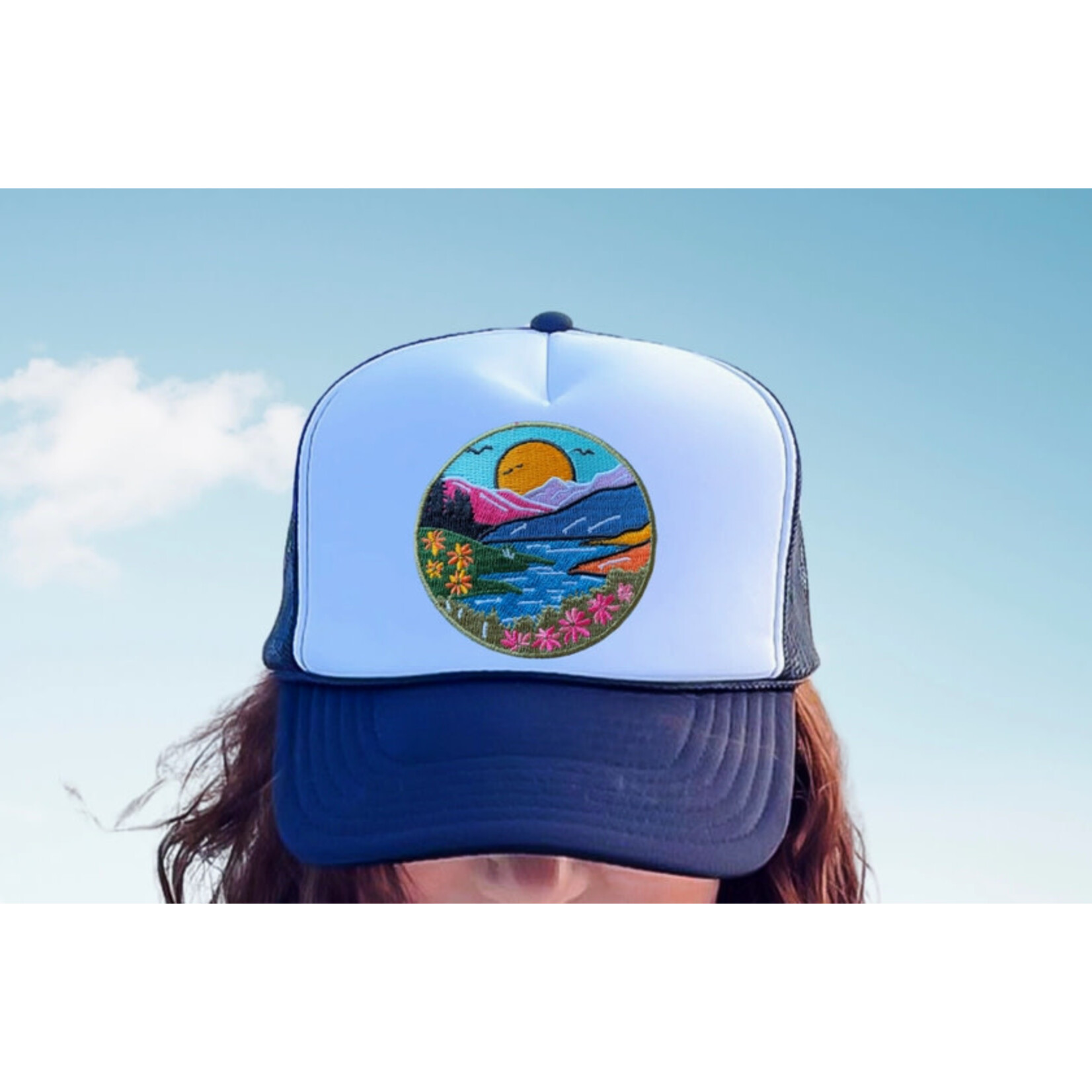 Spruce Seed LLC Spruce Seed Rivers Mountains Patch Trucker Navy/White