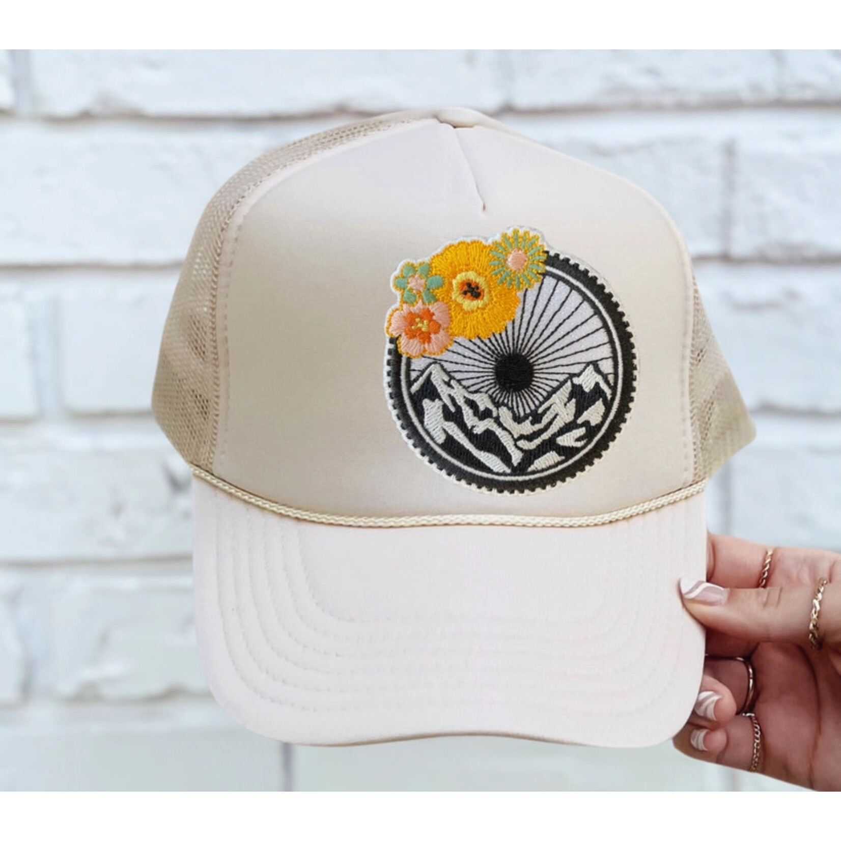 Spruce Seed LLC Spruce Seed Bike Flower Trucker Beige