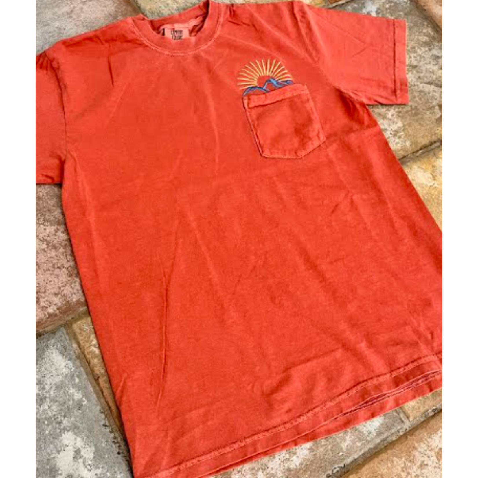Krafty Kristen Castle Rock Co MNT Sun Embroidered Pocket Tee