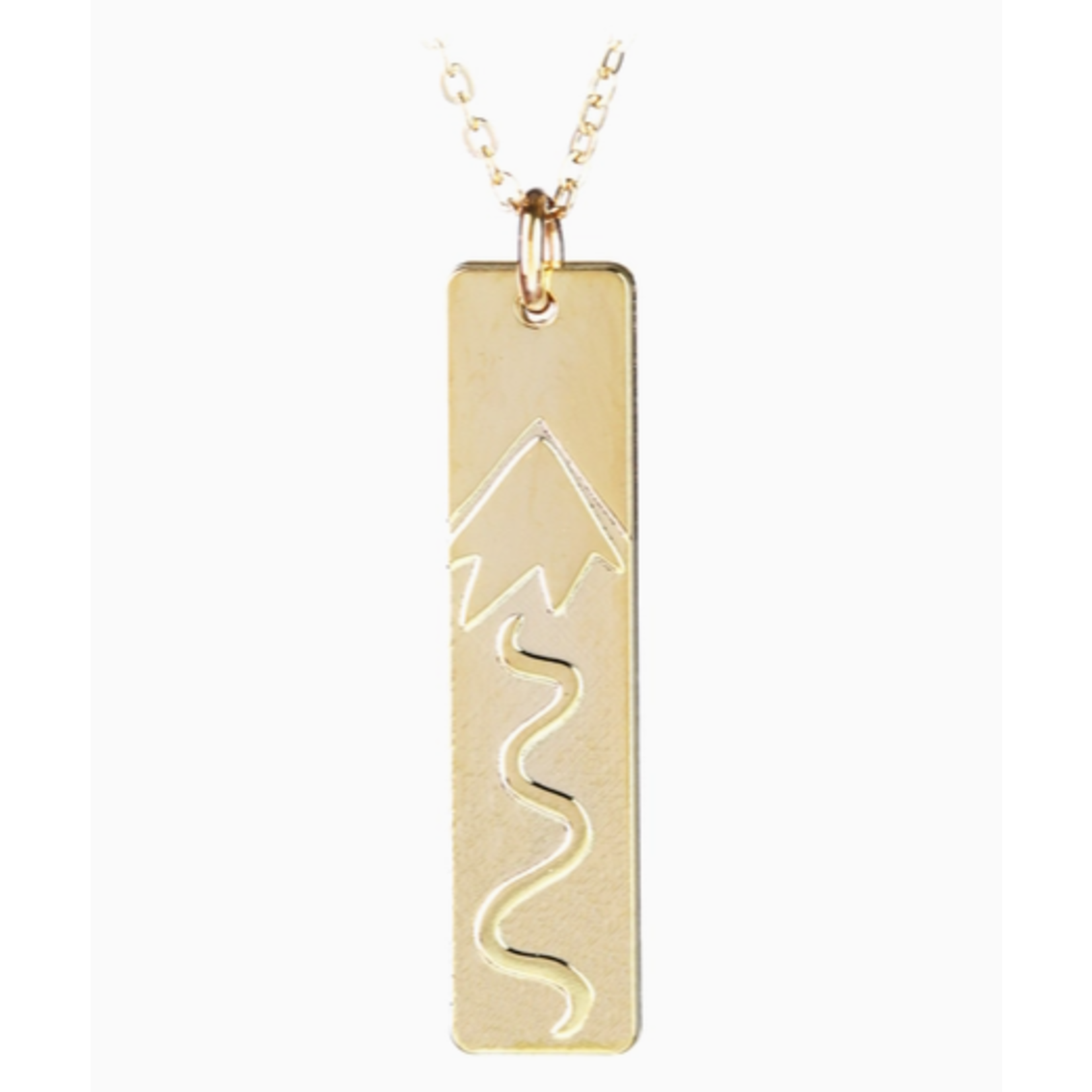 Bearded Jeweler Ski Slopes Skinny Bar Gold-Fill Necklace