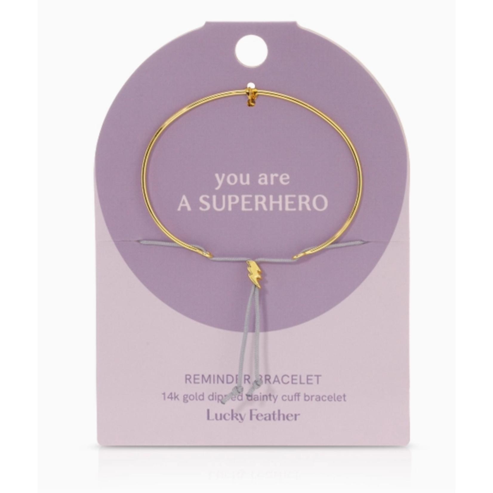 Lucky Feather Lucky Feather Reminder Bracelet-A Superhero (Ligtening Bolt) - Gold