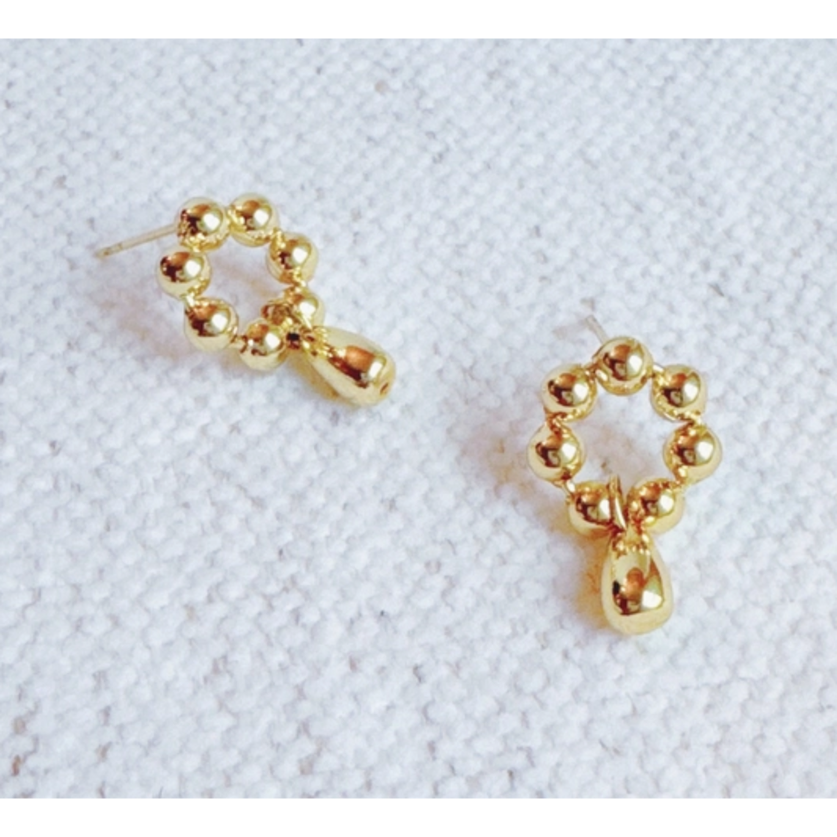 Ellison+Young E&Y Golden Ball Petal Drop Earrings