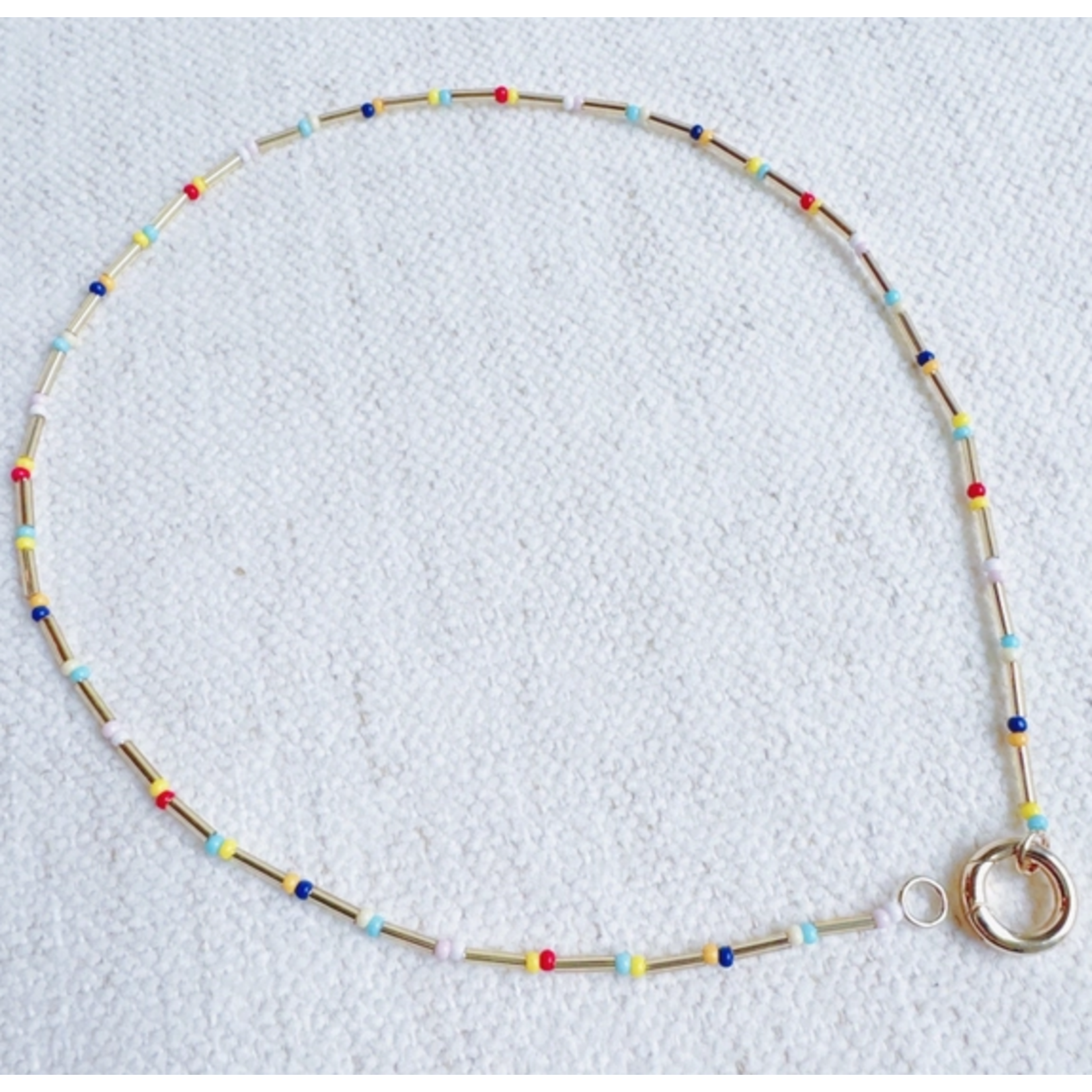 Ellison+Young E&Y Dainty Color Bead Front Lock Necklace