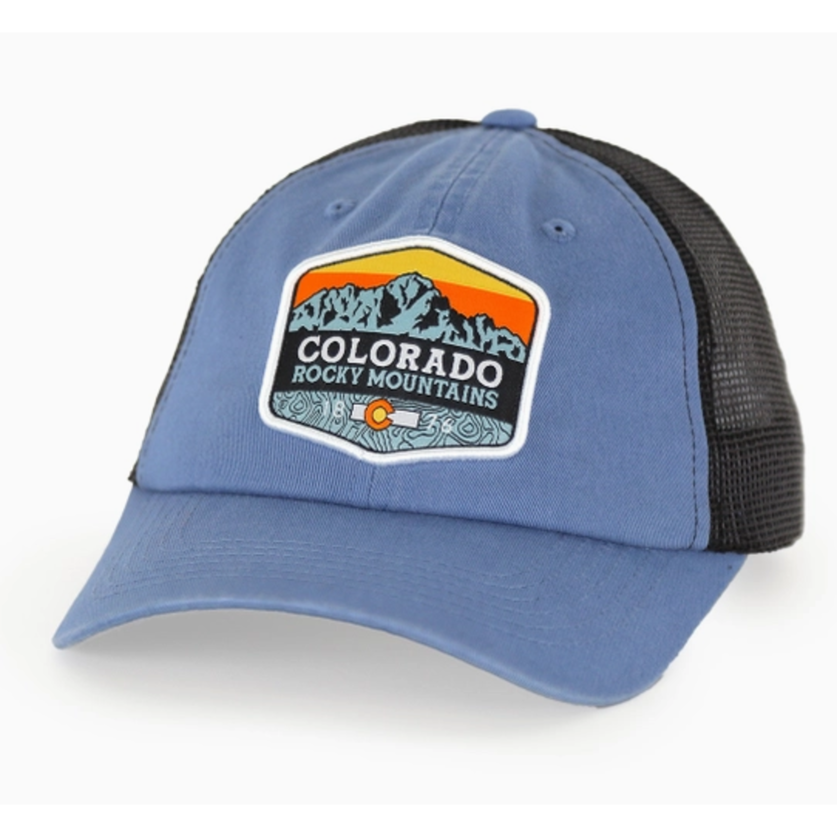 Coloradocool ColoradoCool- San Juan Sunrise Trucker Hat - Steel Blue/Black