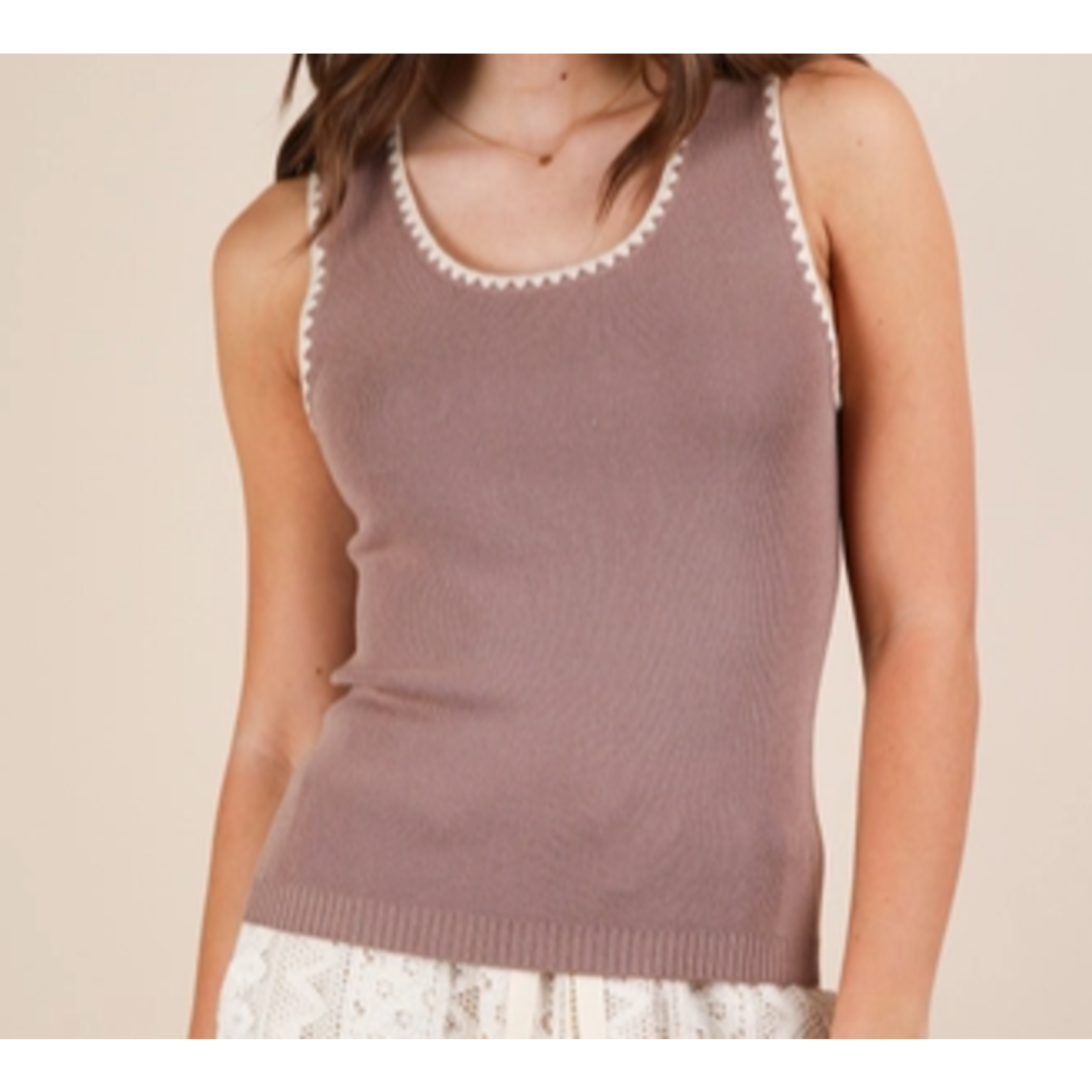 Very J Very J Blanket Style Sleeveless Knit Sweater Top