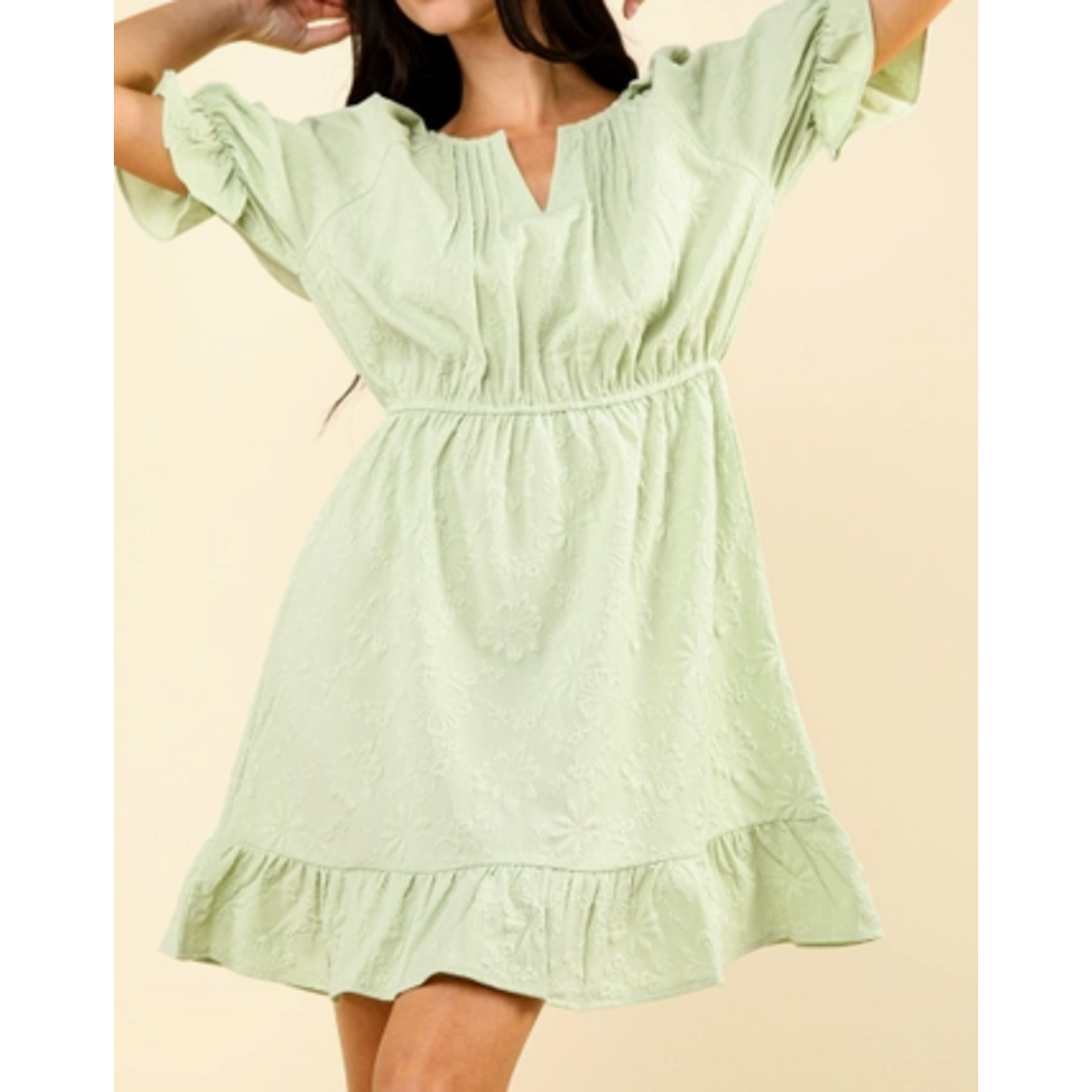 Very J Very J Floral Textured Woven Mini Dress