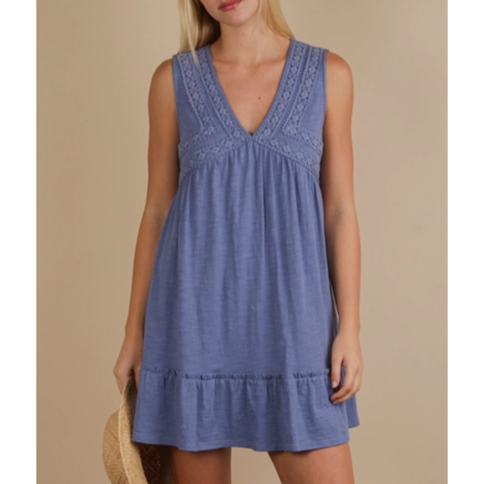 Very J Very J Trim Detail V-Neck Knit Mini Dress