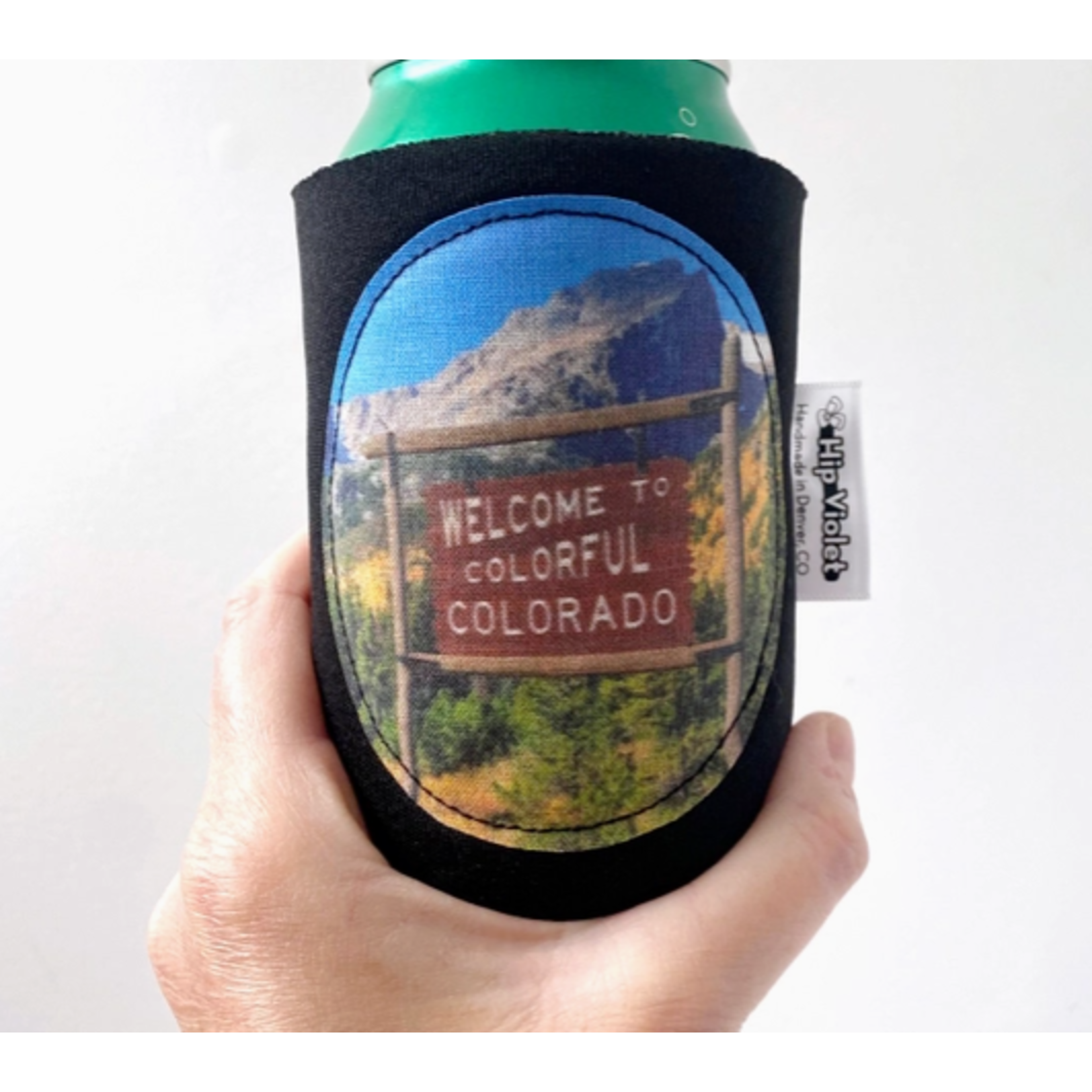 Hip Violet Welcome To Colorful Colorado Can Koozie
