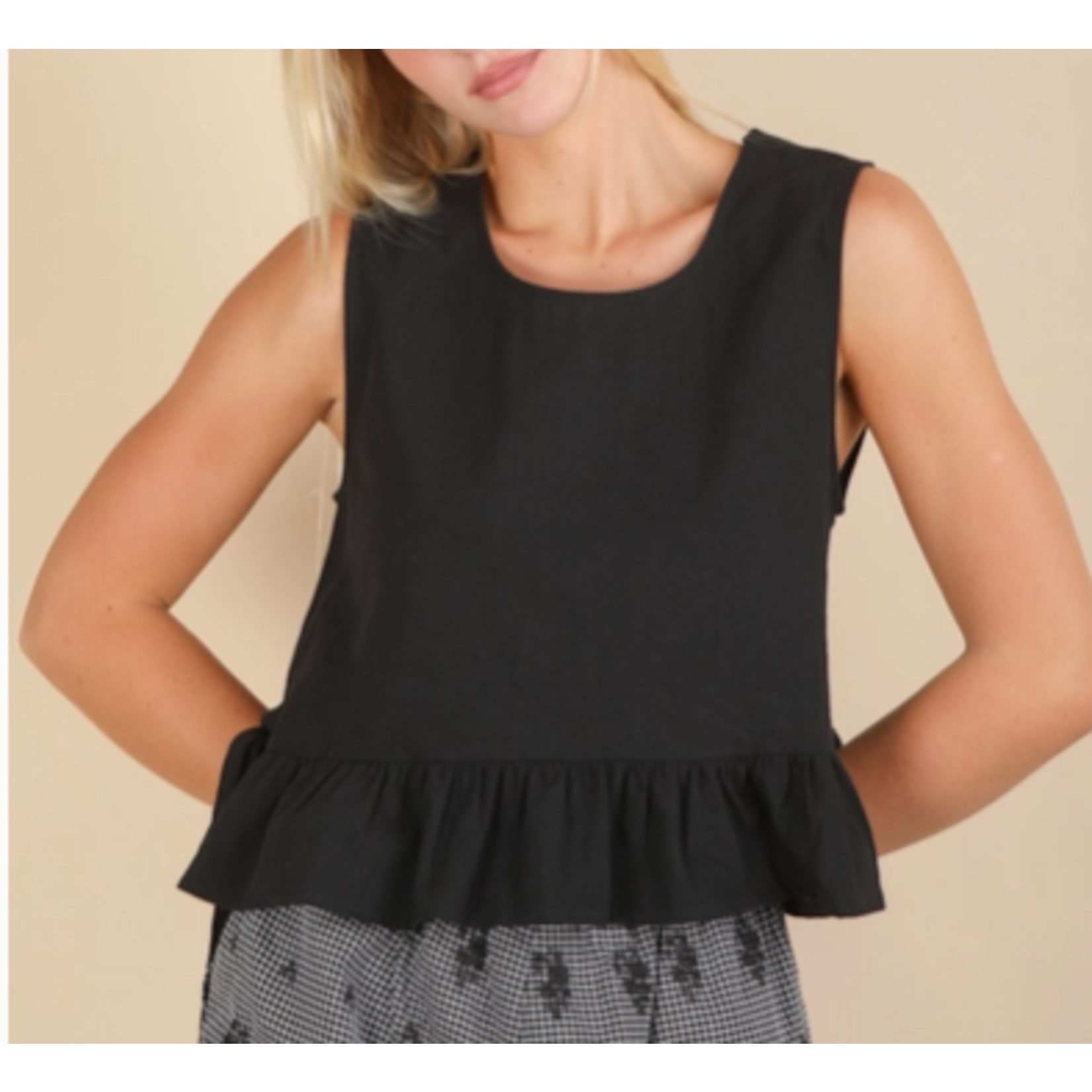Very J Very J Side Tie Detail Ruffled Top