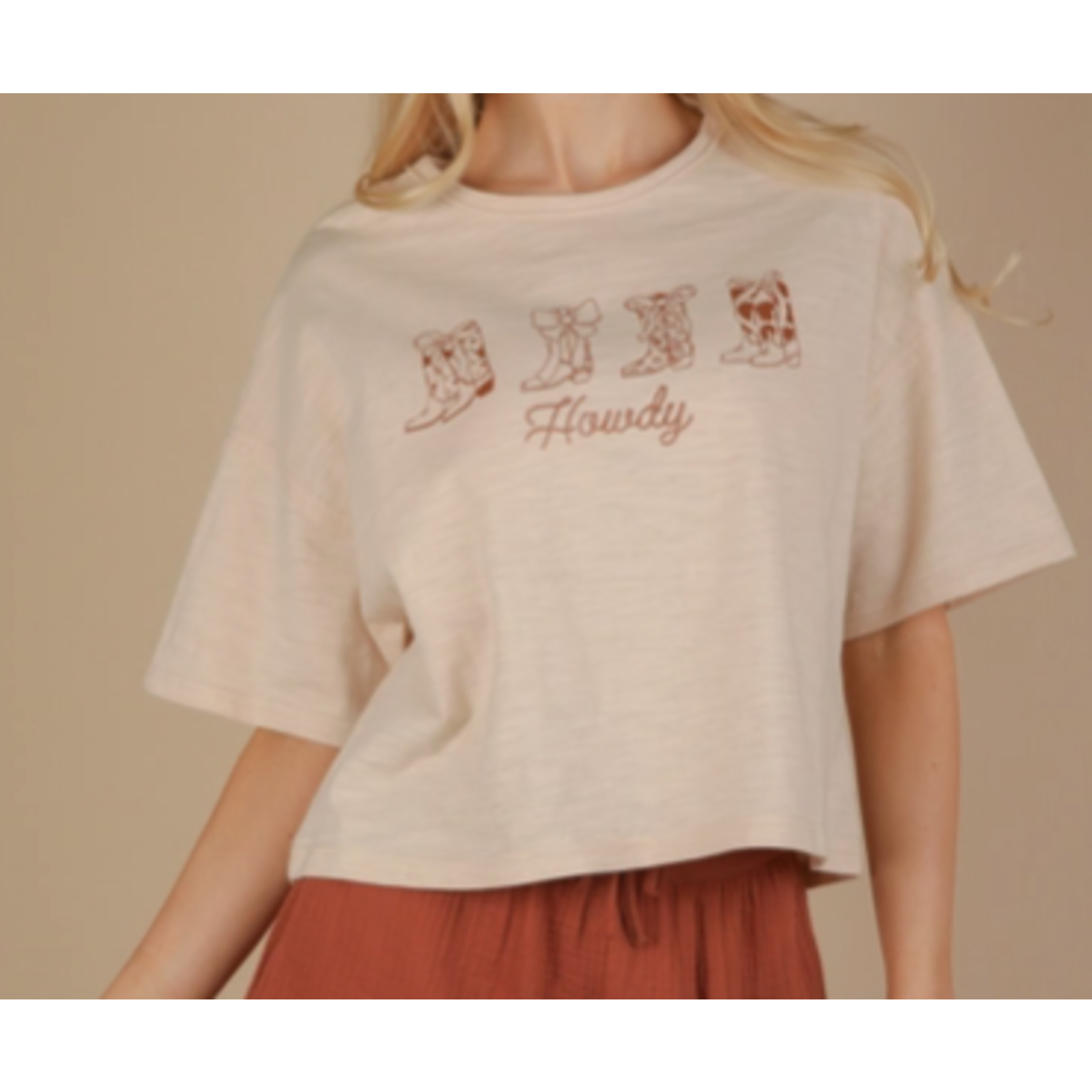 Very J Very J Oversized Screen Print Graphic Casual Knit T Shirt