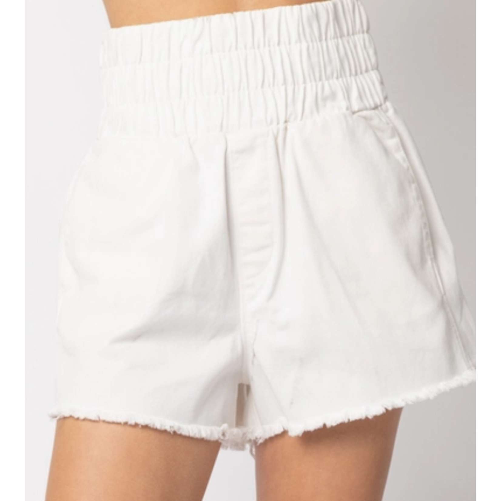 Very J Very J High-Waist Washed Twill Shorts
