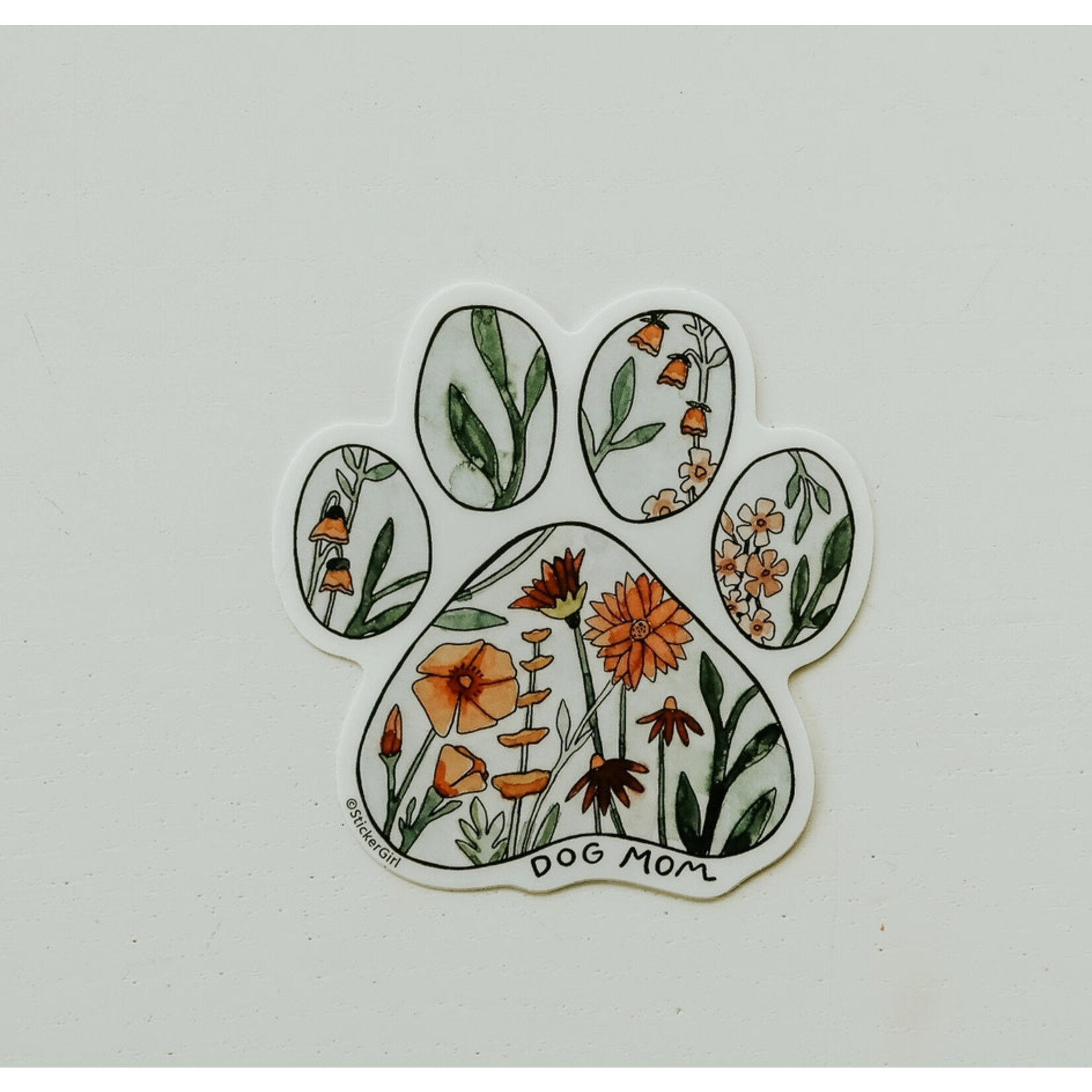Sticker Girl Sticker Girl Dog Mom Floral Vinyl Sticker