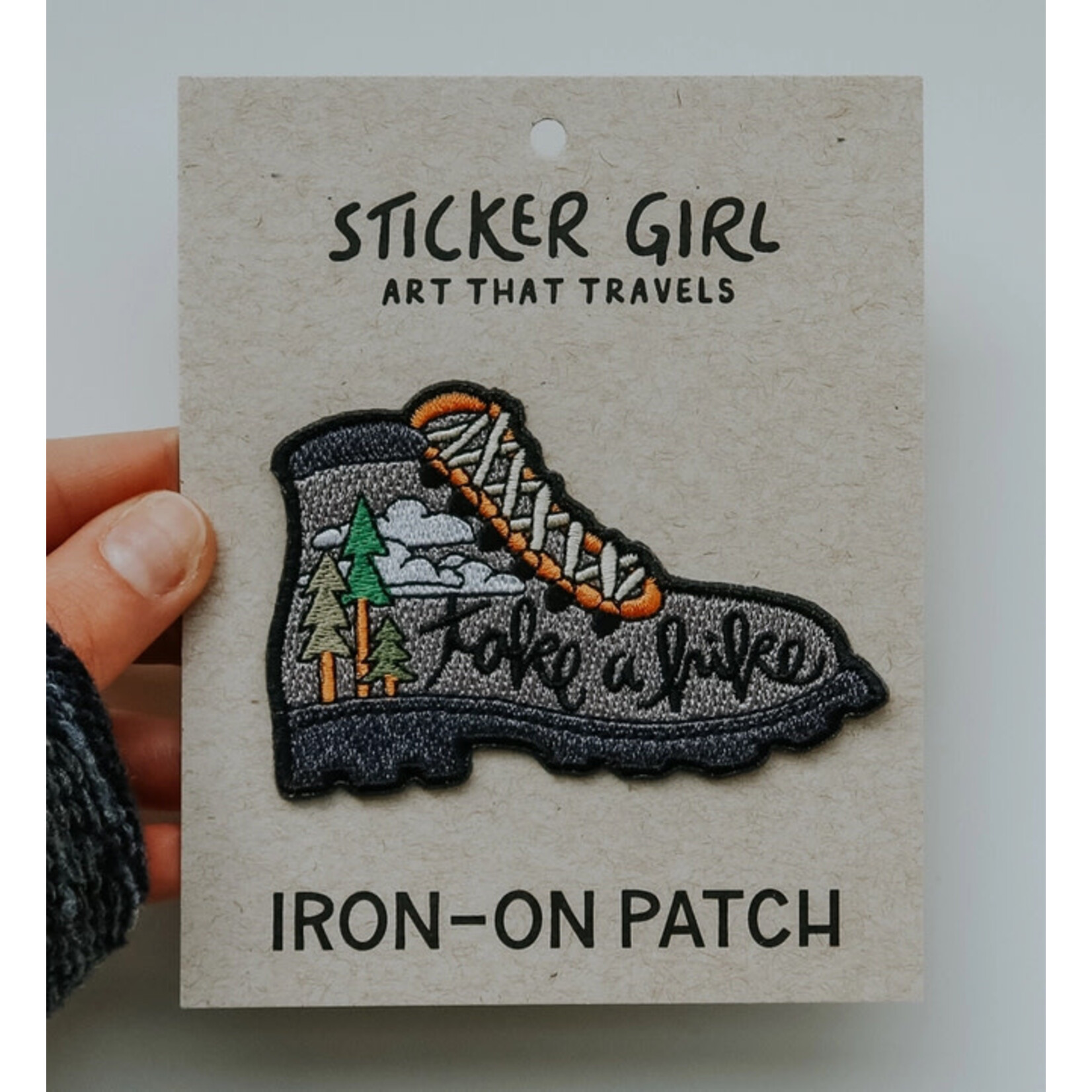 Sticker Girl Sticker Girl Hiking Boot Embroidered Iron On Patch