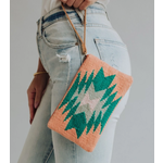 Panache Apparel Panache Orange, Green & Pink Aztec Wristlet